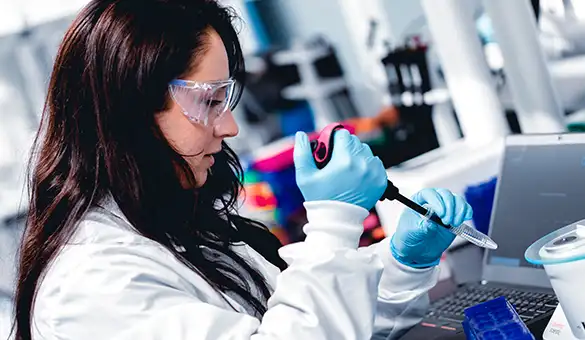woman in lab