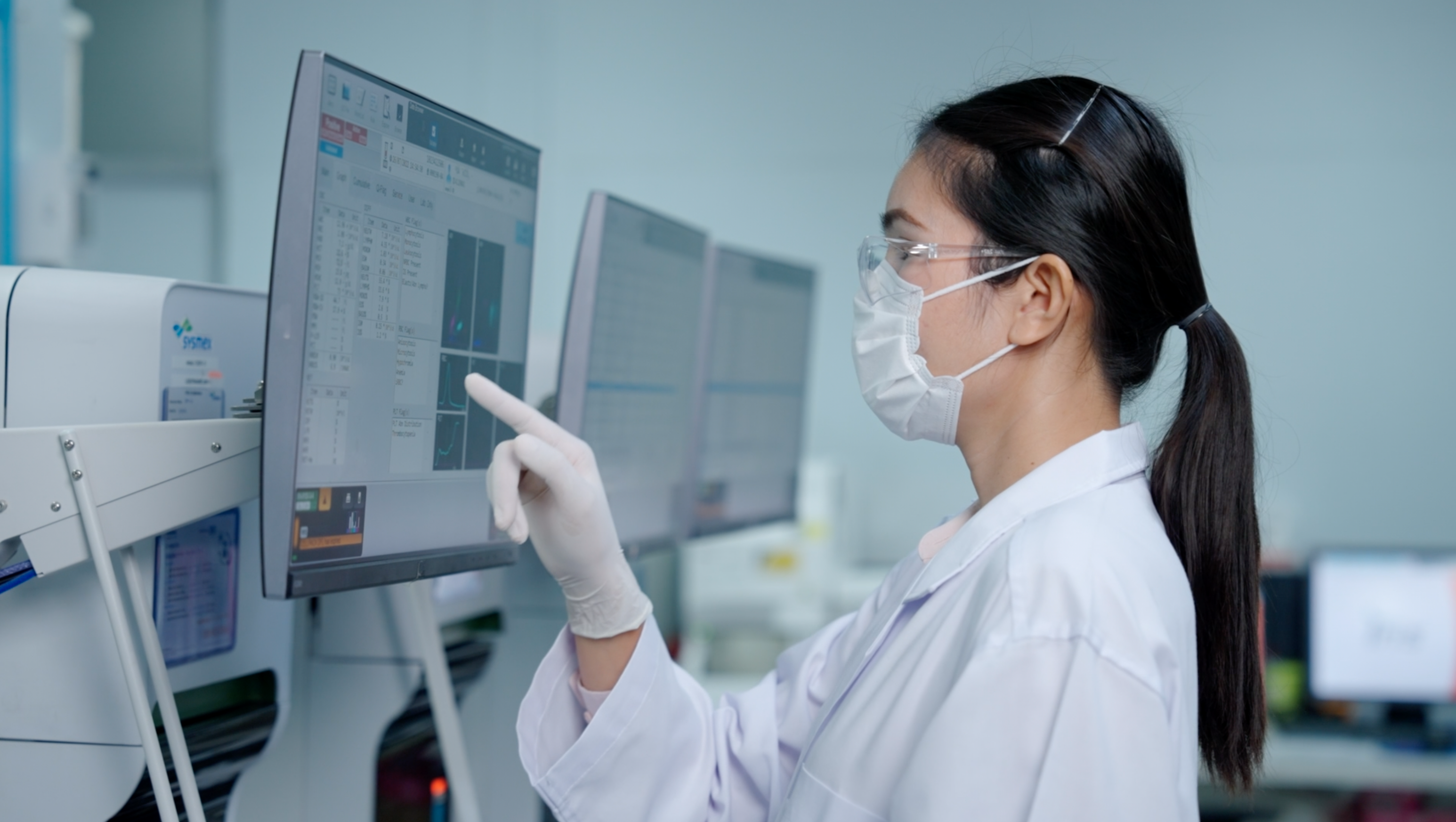 Woman looking at screen