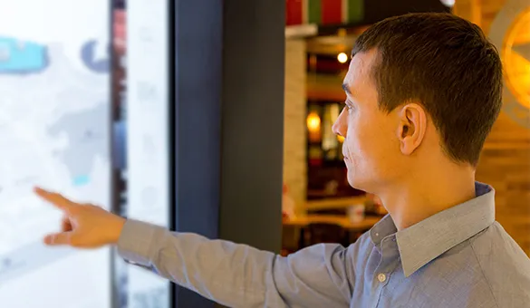Man at poster