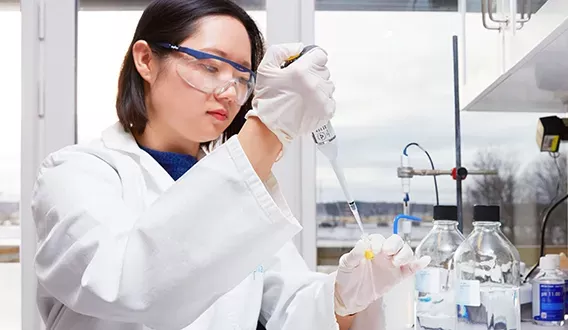 woman in lab